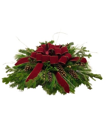 Yuletide Headstone Grave Topper Flower Arrangement