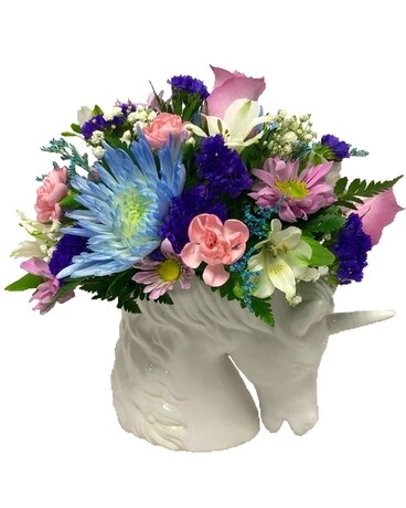 Magical White Unicorn Flower Arrangement