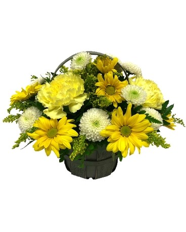 Sweet Sunlight Basket Flower Arrangement