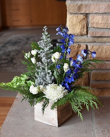 Winter Blues Flower Arrangement