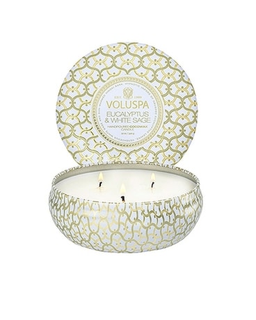 Voluspa Eucalyptus + Sage 3 Wick Tin Candle Gifts