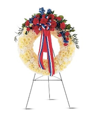 Patriotic Spirit Wreath Flower Arrangement