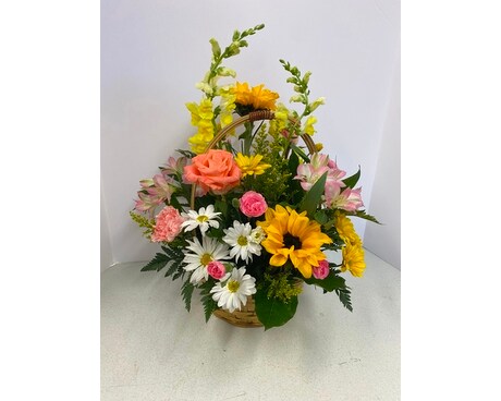 Basket of Love Bouquet Flower Arrangement