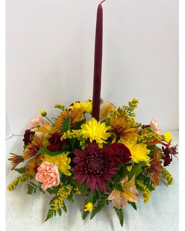 Autumn Glow Centerpiece Flower Arrangement