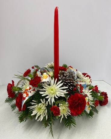 Simply Christmas Centerpiece Flower Arrangement