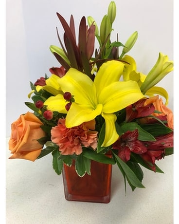 Autumn Bounty Vase Bouquet In Geneva Ny Don S Own Flower Shop