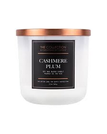 Cashmere Plum Candle Flower Arrangement