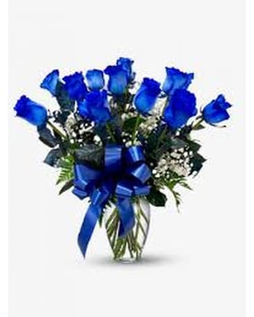 Dozen Avatar Blue Roses Flower Arrangement