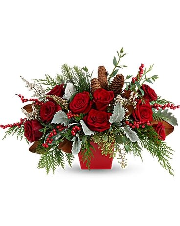 Winter Blooms Centerpiece Flower Arrangement