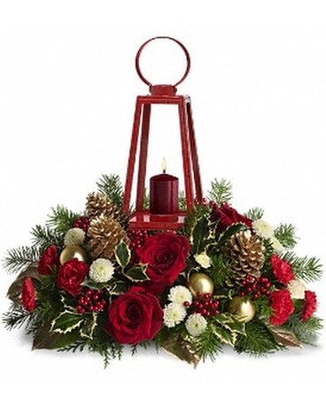 WILLIAMSBURG Lantern Centerpiece by Teleflora Flower Arrangement