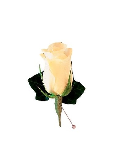 White Rose and Ivy Boutonniere Boutonniere