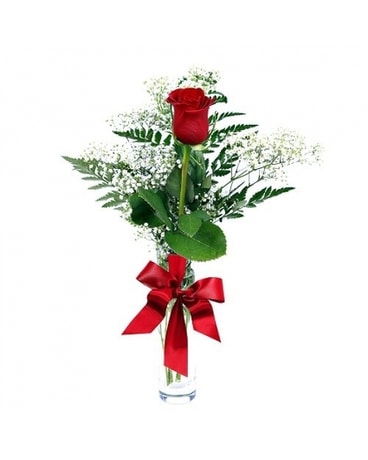 1, 2, or 3 Rose Bud Vase Flower Arrangement