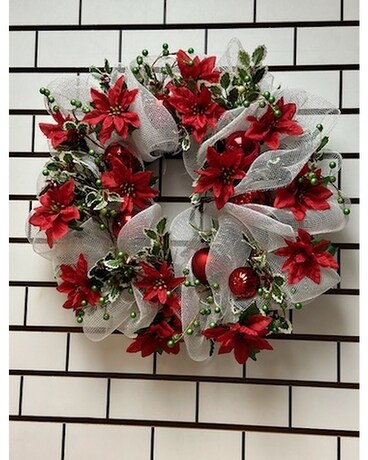Red Poinsettia Wreath