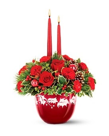 Teleflora's Ruby Glass Bowl Bouquet Flower Arrangement