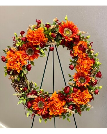 Hydrangea and Sunflowers-Fall Wreath Custom product