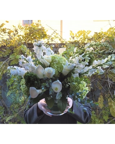 Designer's Choice in White and Green Flower Arrangement
