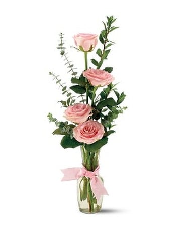 Rose Quartet Vase Flower Arrangement