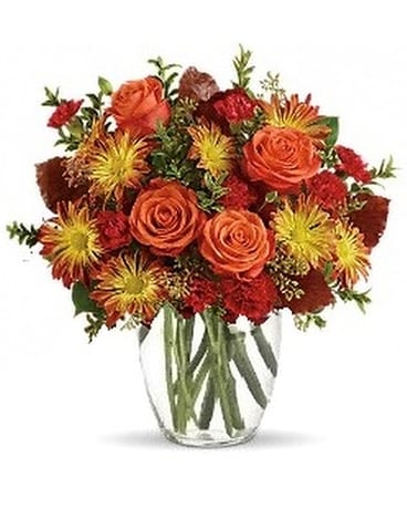 Simple Autumn Vase Flower Arrangement