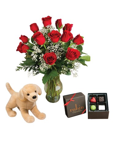 Puppy Love Flower Arrangement
