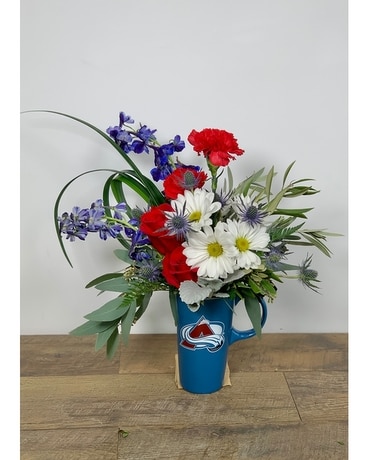 Go Avs! Flower Arrangement