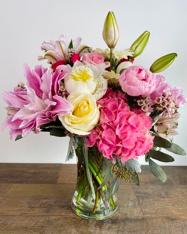Pink and Powerful Flower Arrangement