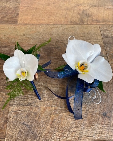 Corsage & Boutonniere - Elegant Orchid Flower Arrangement