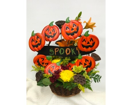 Basket Of Happy Flower Arrangement