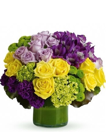 Simply Splendid Lavender & Yellow Roses