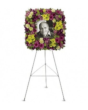 Mosaic of Memories Square Easel Wreath Flower Arrangement