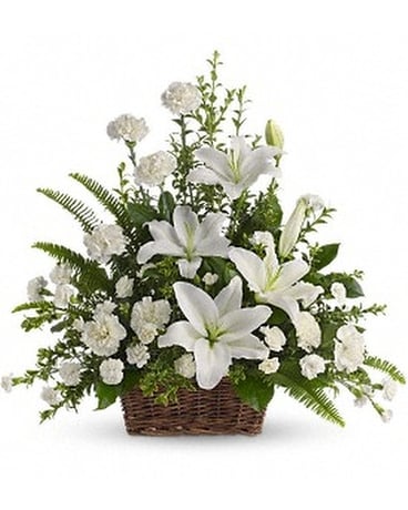 Peaceful White Lilies Basket | La Tulipe floral designs