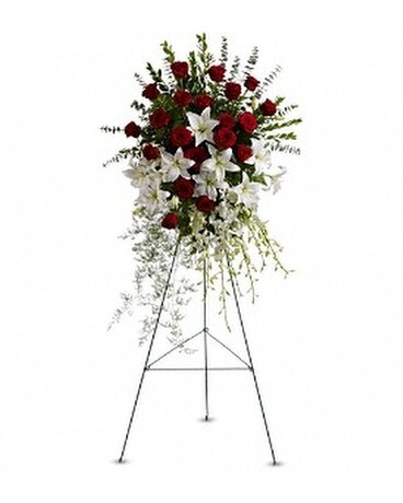 Lily and Rose Tribute Spray Flower Arrangement