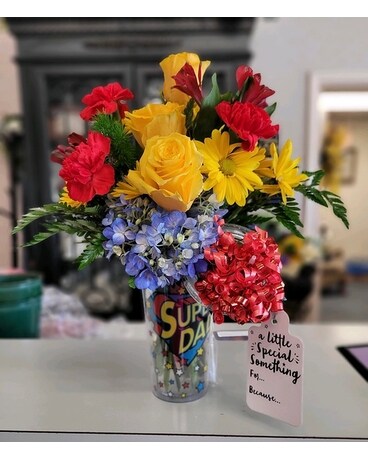 Super Dad Mug Flower Arrangement