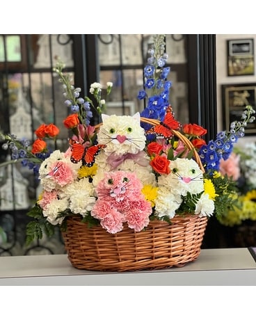 Basket of Kittens Flower Arrangement