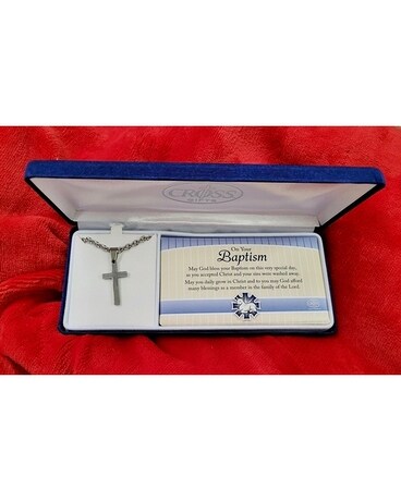 Baptism Cross (Boy) Flower Arrangement