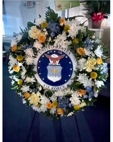 Air Force Memorial Wreath Flower Arrangement