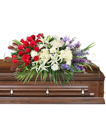 Brave Soldier Casket Spray Flower Arrangement