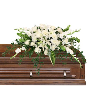 Hushed Goodbye Casket Spray Flower Arrangement