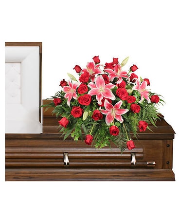 Dedication of Love Casket Spray Flower Arrangement