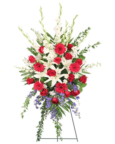 Patriotic Salute Standing Spray Flower Arrangement