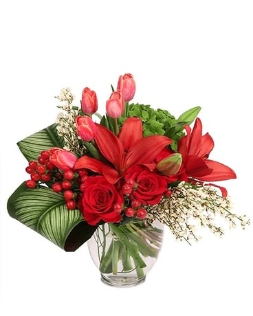 Sophisticated Scarlet Flower Arrangement