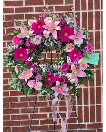 Passion for Pink Wreath Flower Arrangement