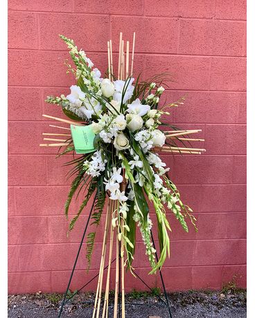 Tropical River Cane Cross Flower Arrangement