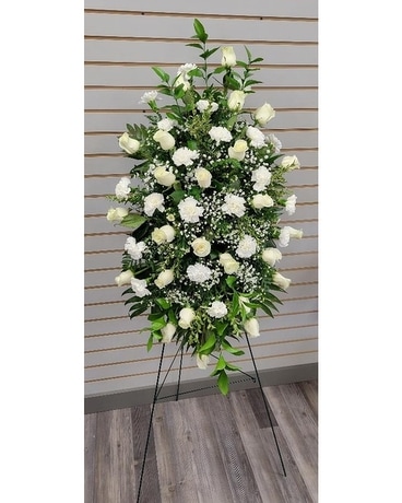 Heartfelt Serenity Standing Spray Flower Arrangement