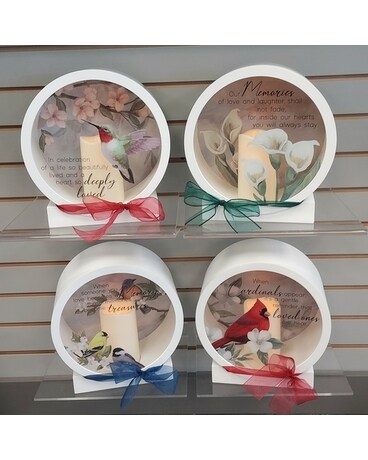 Shadowbox Lantern Flower Arrangement