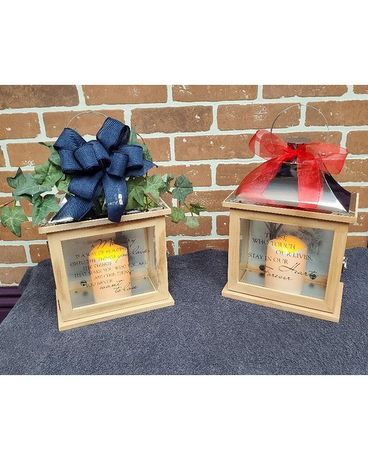 Memorial Lantern Brown Flower Arrangement