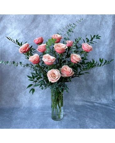 Peach Roses Flower Arrangement