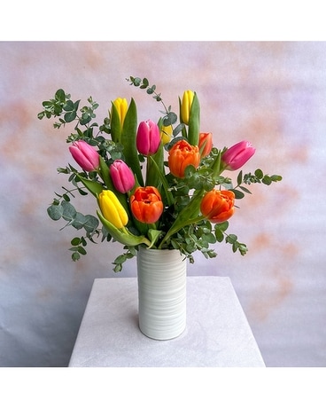 Dozen Tulips Flower Arrangement