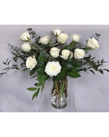 AVOF White Roses Flower Arrangement