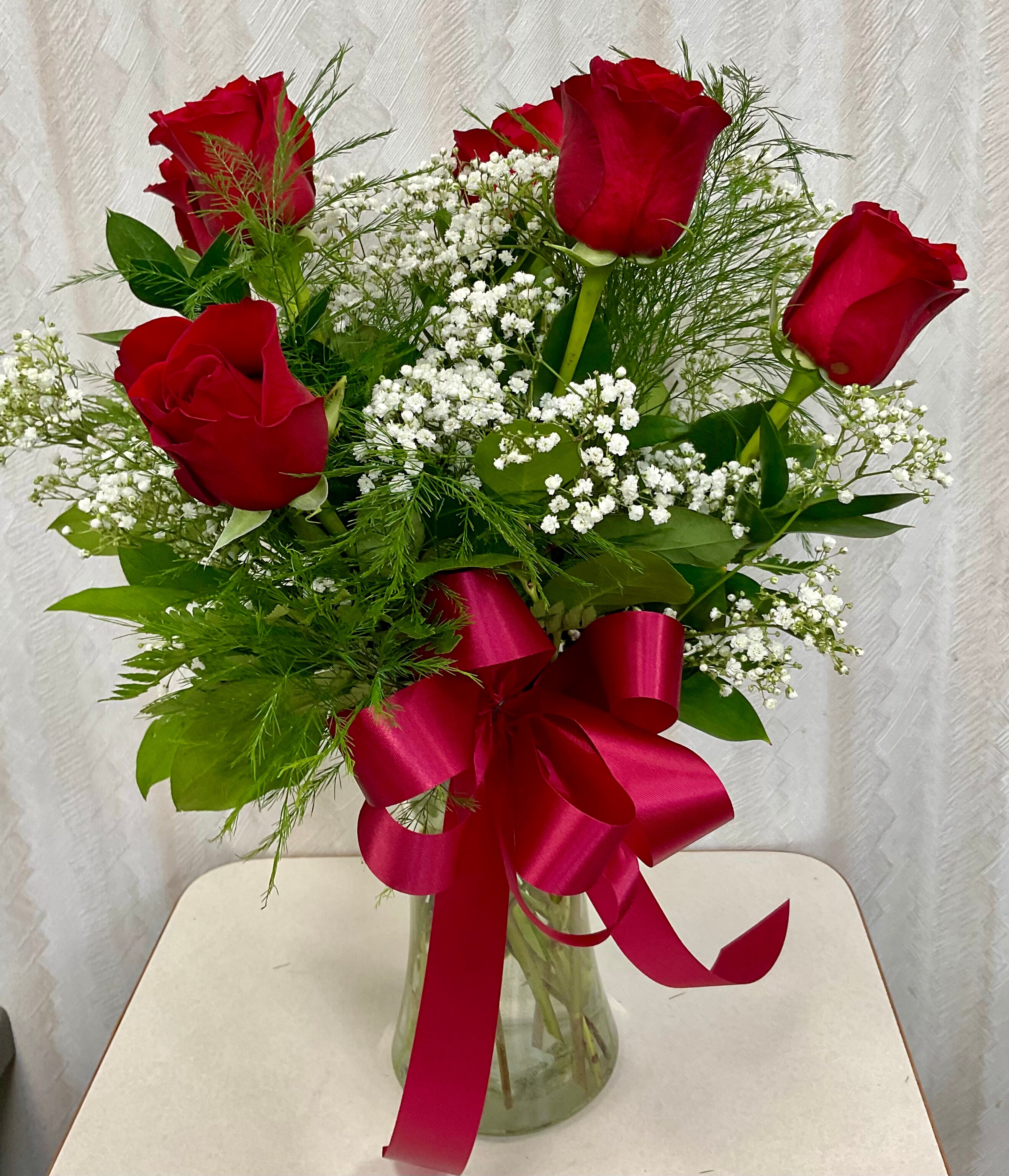 Half Dozen Roses Flower Arrangement