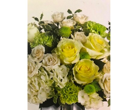 Designer Choice Green & White Flower Arrangement